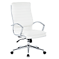 Office Star™ Pro-Line II™ SPX Bonded Leather High-Back Chair, White/Chrome