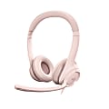 Logitech® H390 Wired On-Ear Headset For PC/Laptop, Rose, 981-001280