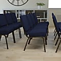 Flash Furniture HERCULES Series 21"W Stackable Church Chair, Navy Blue/Goldvein
