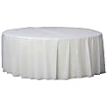 Amscan 77017 Solid Round Plastic Table Covers, 84", Frosty White, Pack Of 6 Covers