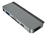 HyperDrive 6 in 1 USB C Hub for iPad Pro/Air, 4/10"H x 3 7/10"W x 1 3/10"D, Gray, HD319B Gray 1 thumbnail image