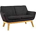 Lorell® Quintessence Upholstered Loveseat, Black/Natural 1 thumbnail image