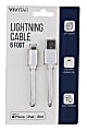 Vivitar Lightning To USB-A Cable, 6', Black, NIL1006-WHT-STK-24