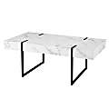 SEI Furniture Rangley Modern Faux Marble Cocktail Table, 17"H x 43-1/4"W x 23-3/4"D, Black/White 1 thumbnail image