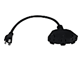 QVS OutletSaver - Power splitter - NEMA 5-15P (M) to NEMA 5-15 (F) - 125 V - 13 A - 1 ft - black 1 thumbnail image