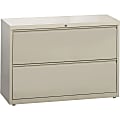 Lorell® Fortress 42"W x 18-5/8"D Lateral 2-Drawer File Cabinet, Putty