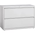 Lorell® Fortress 42"W x 18-5/8"D Lateral 2-Drawer File Cabinet, Light Gray