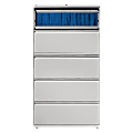 Lorell® Fortress 36"W x 18-5/8"D Lateral 5-Drawer File Cabinet, Light Gray