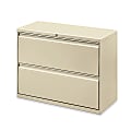 Lorell® Fortress 36"W x 18-5/8"D Lateral 2-Drawer File Cabinet, Putty