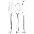 Amscan 8016 Solid Heavyweight Plastic Cutlery Assortments, Clear, 80 Pieces Per Pack, Set Of 2 Packs