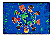 Carpets for Kids® Premium Collection Give the Planet a Hug Rug, 8' x 12', Blue