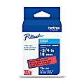 Brother P-Touch TZe441, Laminated, ~3/4in x 26.2ft (18mm x 8m), Black on Red Label Tape 1 thumbnail image