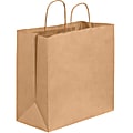 Partners Brand Paper Shopping Bags, 13"H x 7"W x 13"D, Kraft, Case Of 250