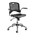 Safco® Sassy® Mid-Back Swivel Chair, Black/Silver