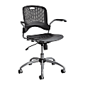 Safco® Sassy® Mid-Back Swivel Chair, Black/Silver 1 thumbnail image