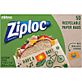Ziploc Recyclable Paper Sandwich Bags Brown Box Of 50 Bags Office Depot