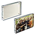 Azar Displays Acrylic Block Frames With Metal Back Plates, 4" x 6", White, Pack Of 2 Frames 1 thumbnail image