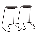 LumiSource Finn Counter Stools, Gray Seat/Gray Frame, Set Of 2 Stools 1 thumbnail image