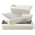 Martha Stewart 3-Piece Rectangular Stoneware Nesting Baker Set, Gray 1 thumbnail image