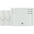 GE 8-Chime Battery-Operated Door Chime With 2 Wireless Push Buttons, 4" x 5-1/4", White 1 thumbnail image