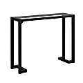 Monarch Specialties Hazel Accent Table, 32"H x 42"W x 12"D, Black/Clear