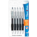 Paper Mate® Retractable Gel Pens, Medium Point, 0.7 mm, Black Barrel, Black Ink, Pack Of 5