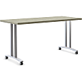 Special-T Structure Series T-Leg Table Base - Powder Coated T-shaped, Metallic Silver Base - 2 Legs - 112 lb Capacity - Assembly Required - 2 / Set 1 thumbnail image