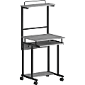 NuSparc 2-Shelf Computer Mobile Workstation, 53-1/2”H x 23-7/10”W x 20-7/10”D, Weathered Charcoal 1 thumbnail image
