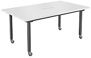 VARI Rectangular Conference Table, 30-1/2"H x 72"W x 42"D, White/Slate