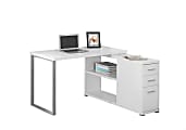 Monarch Specialties 48"W Left or Right Facing Corner Computer Desk With Storage, White 1 thumbnail image