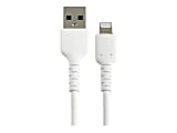StarTech.com 6 inch/15cm Durable White USB-A to Lightning Cable, Rugged Heavy Duty Charging/Sync Cable for Apple iPhone/iPad MFi Certified 1 thumbnail image