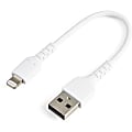 StarTech.com 6 inch/15cm Durable White USB-A to Lightning Cable, Rugged Heavy Duty Charging/Sync Cable for Apple iPhone/iPad MFi Certified 1 thumbnail image