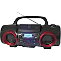 Naxa NPB-267 MP3/CD Boombox With Bluetooth®, 7”H x 8-13/16”W x 17”D, Black