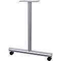 Lorell Relevance Tabletop Wheeled T-Leg Base - 27.8" , 2" Caster - Material: Tubular Steel - Finish: Gray