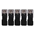 PNY Attache 3 USB 2.0 Flash Drives, 32GB, Black, Pack Of 5 Flash Drives