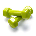 Black Mountain Products Vinyl Dumbbell Set, 2 Lb, 6"H x 6"W x 6"D, Green, Pack Of 2