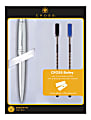 Cross® Bailey Ballpoint Pen, Medium Point, 0.7 mm, Chrome Barrel, Black Ink