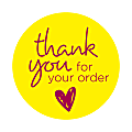 Thank You for Your Order Label Stickers Seals, 2-1/2" Circle,  Roll Of 250 