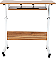 Mind Reader 32"W Height-Adjustable Rolling Laptop Desk, Brown/White 1 thumbnail image