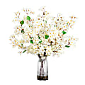 Nearly Natural 31”H Artificial Bougainvillea Arrangement With Vase, 31”H x 23”W x 23”D, Clear/White 1 thumbnail image