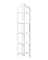 Monarch Specialties Lori 71"H 5-Shelf Corner Bookcase, White 1 thumbnail image