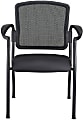 WorkPro® Spectrum Series Mesh/Vinyl Stacking Guest Chair With Antimicrobial Protection, With Arms, Black, Set Of 2 Chairs, BIFMA Compliant