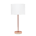 Simple Designs Stick Lamp, 22-7/16"H, White/Rose Gold