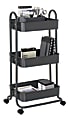 Realspace® Mobile 3-Tier Storage Cart, 35-5/8"H x 17-15/16"W x 14-5/16"D, Gray