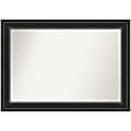 Amanti Art Non-Beveled Rectangle Framed Bathroom Wall Mirror, 29-1/2" x 41-1/2", Ridge Black