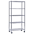 Edsal Muscle Rack™ Adjustable Mobile Wire Shelving, 5-Tier, 75”H x 36"W x 18"D, Chrome 1 thumbnail image
