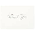JAM Paper Thank You Card Sets, 4-7/8" x 3-3/8", White Cards With Silver Script And White Envelopes, Pack Of 25 Cards 1 thumbnail image