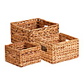 Honey-can-do 3Pk Natural Baskets Set - Woven Banana Leaf - Natural Brown - For Sport Equipments, CD/DVD, Toy, Book, Toiletries - 3 / Pack 1 thumbnail image