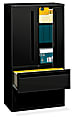 HON® Brigade® 700 36"W Lateral 2-Drawer Combo File Cabinet, Metal, Black