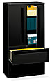 HON® Brigade® 700 36"W x 18"D Lateral 2-Drawer Combo File Cabinet, Black 1 thumbnail image